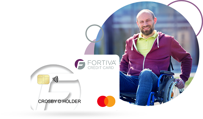 Man smiles after applying for the myfortiva credit card